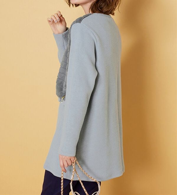 BELLUNA（ベルーナ）の「サイドジッパー付ファー切替チュニック（チュニック）」｜詳細画像