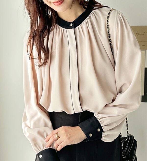 GeeRA（ジーラ）の「前後２ＷＡＹバイカラーブラウス（ブラウス）」｜詳細画像