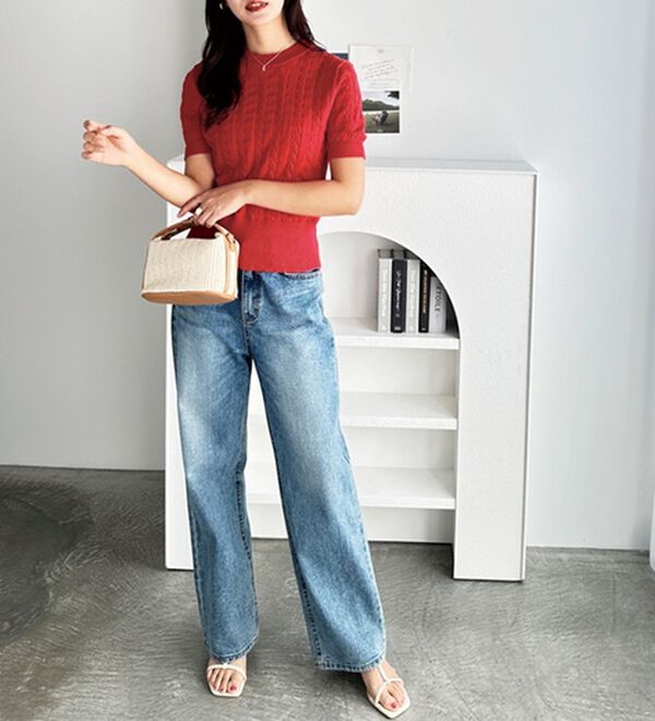 GeeRA（ジーラ）の「ケーブル編みニットトップス（ニット・セーター）」｜詳細画像