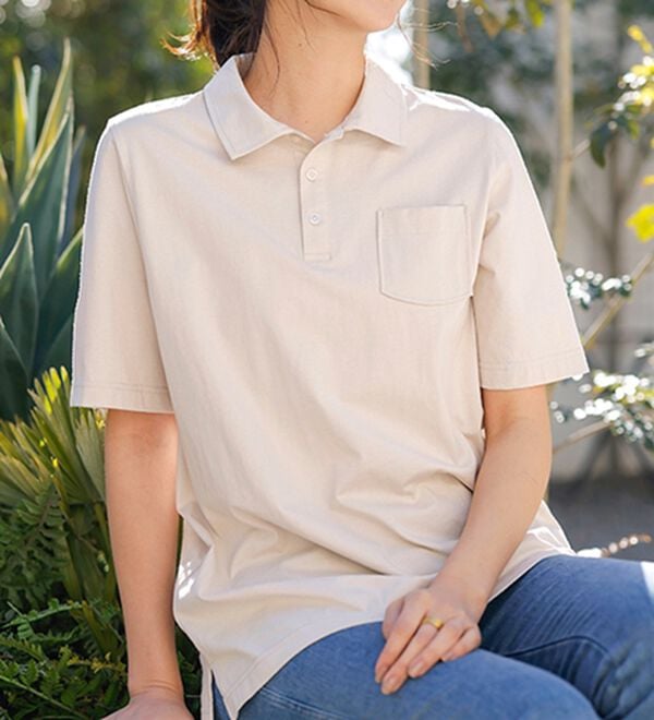 BELLUNA（ベルーナ）の「【ヒンヤリ機能付き＆綿１００％】サマ見えポロチュニック（チュニック）」｜詳細画像