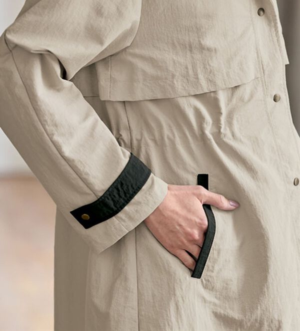 BELLUNA（ベルーナ）の「おしゃれの主役！蓄熱中わたベスト付配色コート（ハーフコート）」｜詳細画像