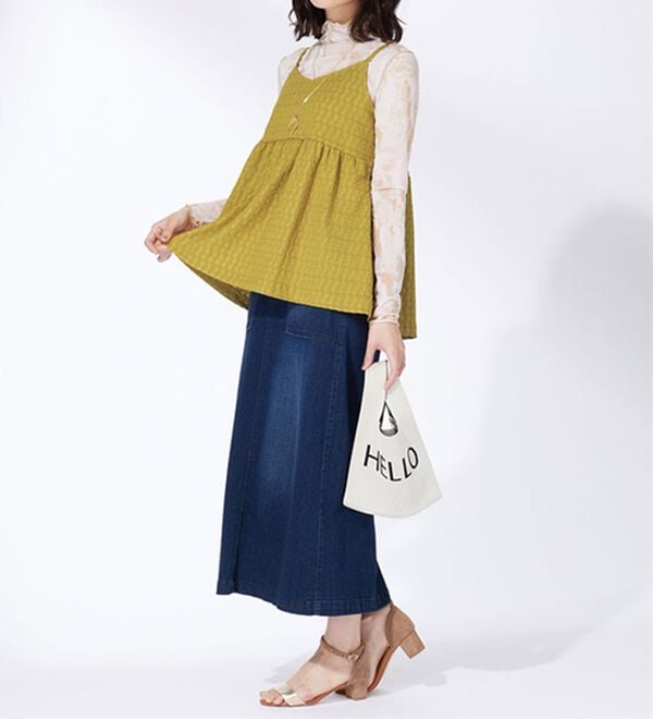 BELLUNA（ベルーナ）の「ジャカード素材バックリボンビスチェ（タンクトップ・キャミソール）」｜詳細画像