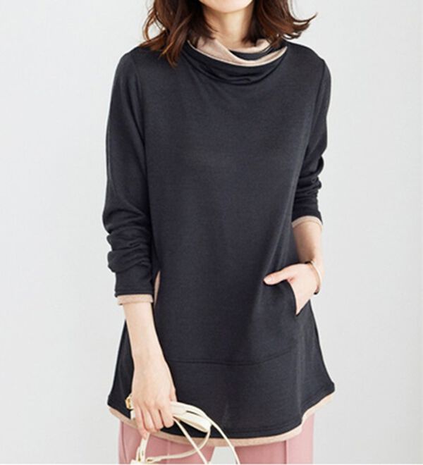 BELLUNA（ベルーナ）の「衿デザイン配色チュニック（チュニック）」｜詳細画像