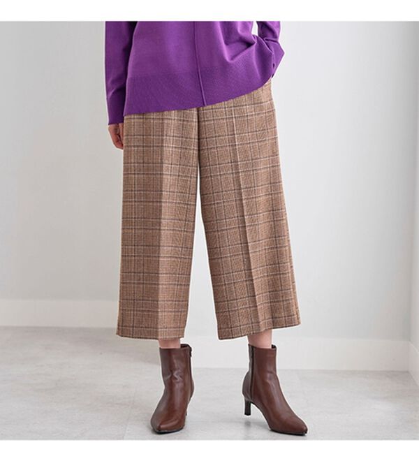 BELLUNA（ベルーナ）の「サマ見え（スーパーウォーム）ウール調センタープレスクロップドパンツ（クロップドパンツ）」｜詳細画像