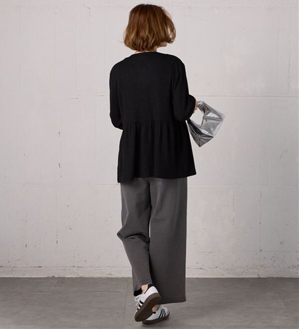 BELLUNA（ベルーナ）の「ラメ調リブ素材ペプラムカーディガン（ニットカーディガン）」｜詳細画像