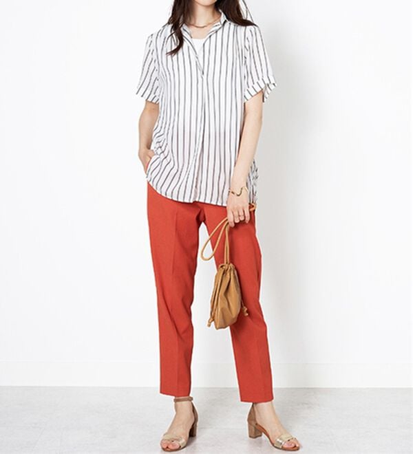 BELLUNA（ベルーナ）の「エアリーツイル裾タックシャツチュニック（チュニック）」｜詳細画像