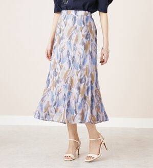 BELLUNA（ベルーナ）の「シフォン素材プリント使いスカート（ロングスカート）」｜詳細画像