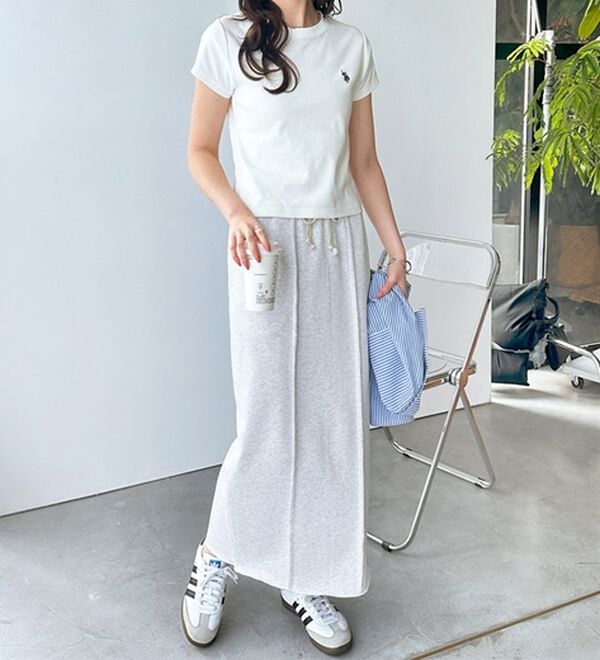 GeeRA（ジーラ）の「すっきり見え！フロントラインスウェットナロースカート（ロングスカート）」｜詳細画像