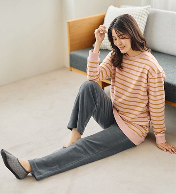 LAVIENNE（ラヴィエンヌ）の「肌側綿１００％あったかフリースボトム（その他パンツ）」｜詳細画像