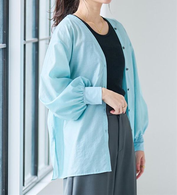 RANAN（ラナン）の「ディープVネックシアーシャツ（シャツ）」｜詳細画像