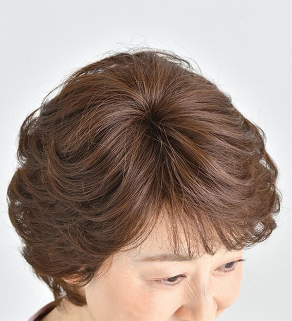 「人毛１００％お買い得！ハンドメイド・ワイドヘアピース（ウィッグ・ヘアピース・エクステ）」｜詳細画像