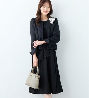 alotta（アロッタ）の「【３点セット】入学式卒業式に！ママに嬉しい洗えるワンピセレモニースーツ＜７号～２３号＞（ワンピースセットスーツ）」｜ネイビー系