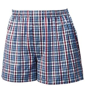 「お買得！定番柄のトランクス・ボクサーパンツ（メンズトランクス）」｜ホワイトパープルチェック