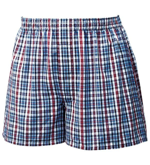 「お買得！定番柄のトランクス・ボクサーパンツ（メンズトランクス）」｜ホワイトパープルチェック