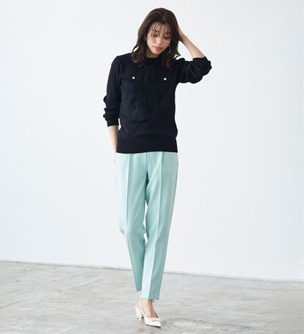 Pierrot（ピエロ）の「【選べる丈】高見えすっきりテーパードパンツ（フルレングスパンツ）」｜詳細画像