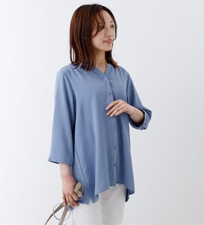 BELLUNA（ベルーナ）の「【新色追加】機能付！バックプリーツチュニック（チュニック）」｜ブルー