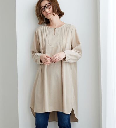 BELLUNA（ベルーナ）の「コーデュロイ素材ピンタック使いワンピース（その他ワンピース）」