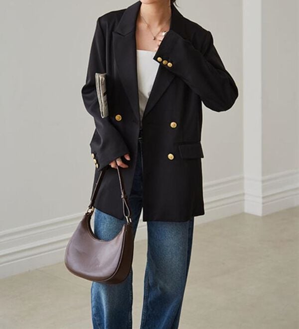 RANAN（ラナン）の「洗える！ゴールド調ボタンWテーラードジャケット（テーラードジャケット）」｜詳細画像