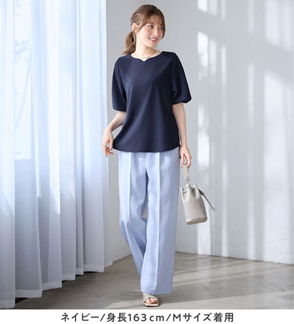 alotta（アロッタ）の「＜６つの機能付＞パフ袖ハートネックブラウスＴシャツ（ブラウス）」｜詳細画像