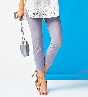 BELLUNA（ベルーナ）の「【再入荷】美ストレッチ素材アンクル丈レギンスパンツ（クロップドパンツ）」｜ペールパープル