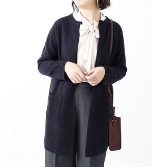 BELLUNA（ベルーナ）の「毛玉になりにくい！ミラノリブカーディガン（ニットカーディガン）」｜ネイビー