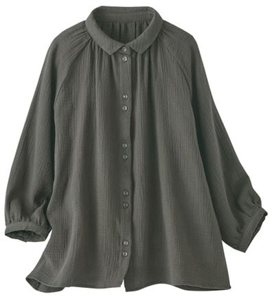 BELLUNA（ベルーナ）の「《ＨｕｇＲｅａｍコットン》ダブルガーゼギャザーブラウス（ブラウス）」