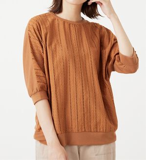 BELLUNA（ベルーナ）の「レース切替ドルマンプルオーバー（カットソー）」｜テラコッタ