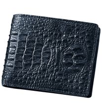 「王冠を戴くクロコダイル折り財布（メンズ財布・パスケース）」