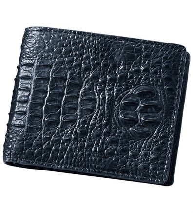 「王冠を戴くクロコダイル折り財布（メンズ財布・パスケース）」