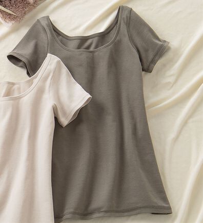 「素肌よろこぶオーガニックコットンフレンチ袖（肌着・インナーウェア）」