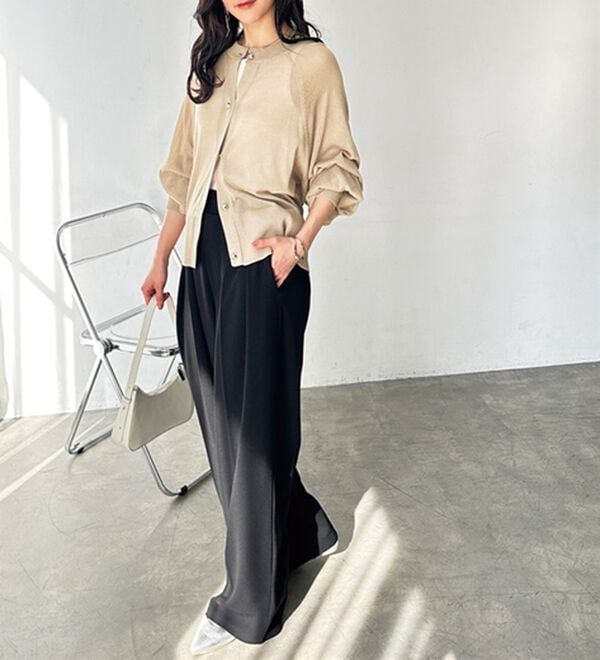 GeeRA（ジーラ）の「ゴールドボタンシアーカーディガン（ニットカーディガン）」｜詳細画像