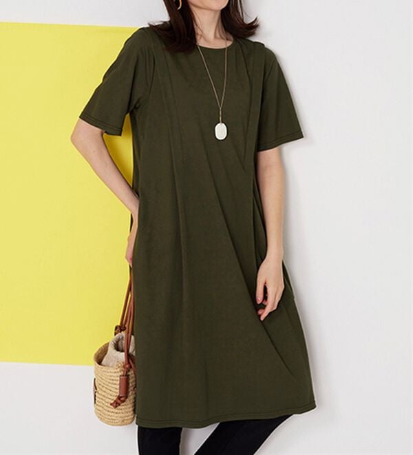 BELLUNA（ベルーナ）の「ヒンヤリ！タック使いかのこワンピース（カットソーワンピース）」｜詳細画像