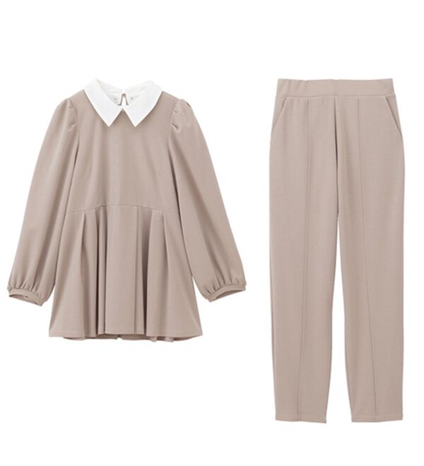 GeeRA（ジーラ）の「【２点セット】２ＷＡＹプリーツ切替ブラウスセットアップ（ブラウススーツ）」｜詳細画像