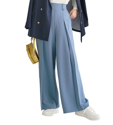 BELLUNA（ベルーナ）の「リネンライクタックワイドパンツ（ワイドパンツ・ガウチョ）」