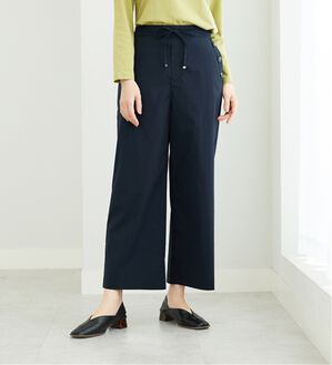 BELLUNA（ベルーナ）の「サラリ綿混ボタン使いワイドパンツ（ワイドパンツ・ガウチョ）」｜ネイビー