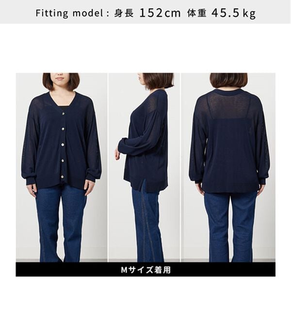 BELLUNA（ベルーナ）の「【快適Ｌａｂ．】シャリ冷！洗える多機能ニットカーディガン（ニットカーディガン）」｜詳細画像