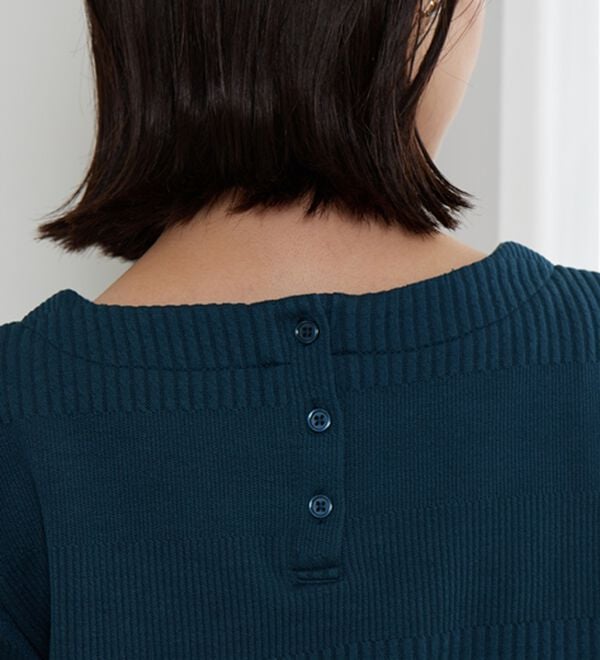 BELLUNA（ベルーナ）の「後ろボタンボーダージャカードワンピース（その他ワンピース）」｜詳細画像