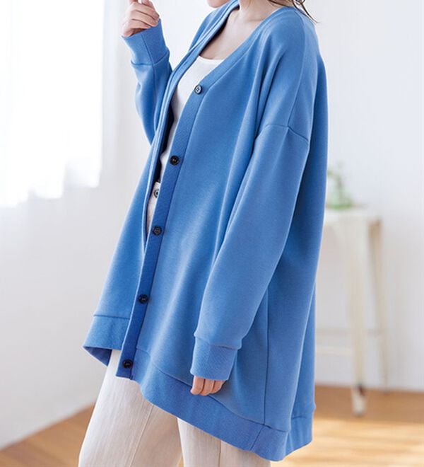 RANAN（ラナン）の「【吸湿発熱】裏シャギー２ＷＡＹカーディガン（カットソー）」｜詳細画像