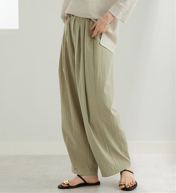 BELLUNA（ベルーナ）の「ビンテージ調タックワイドパンツ（ワイドパンツ・ガウチョ）」｜詳細画像