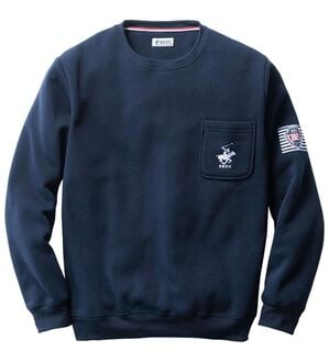 「＜ビバリーヒルズポロクラブ＞選べるブランドホームスーツ（メンズルームウェア）」｜ネイビー[クルーネック]