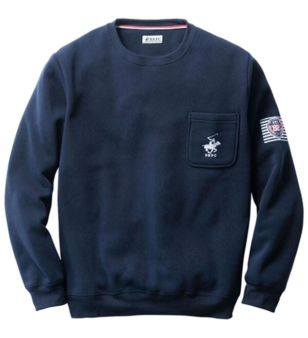 「＜ビバリーヒルズポロクラブ＞選べるブランドホームスーツ（メンズルームウェア）」｜ネイビー[クルーネック]