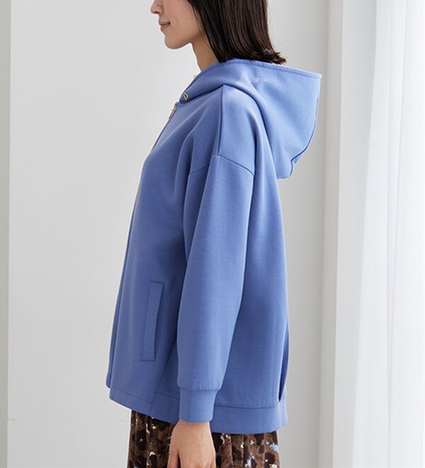 BELLUNA（ベルーナ）の「【快適Ｌａｂ．】とろみ素材裾タックパーカー（パーカー）」｜詳細画像