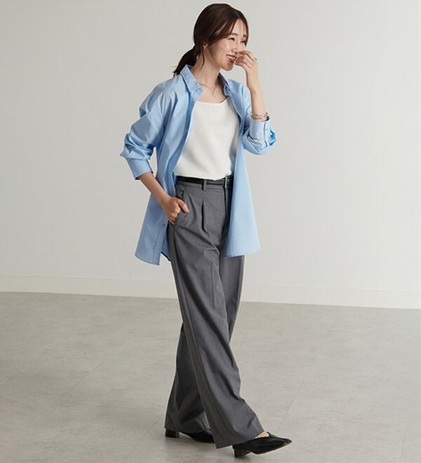 BELLUNA（ベルーナ）の「＜ＳＯＬＯＴＥＸ（Ｒ）＞ストレッチビッグシャツ（シャツ）」｜詳細画像