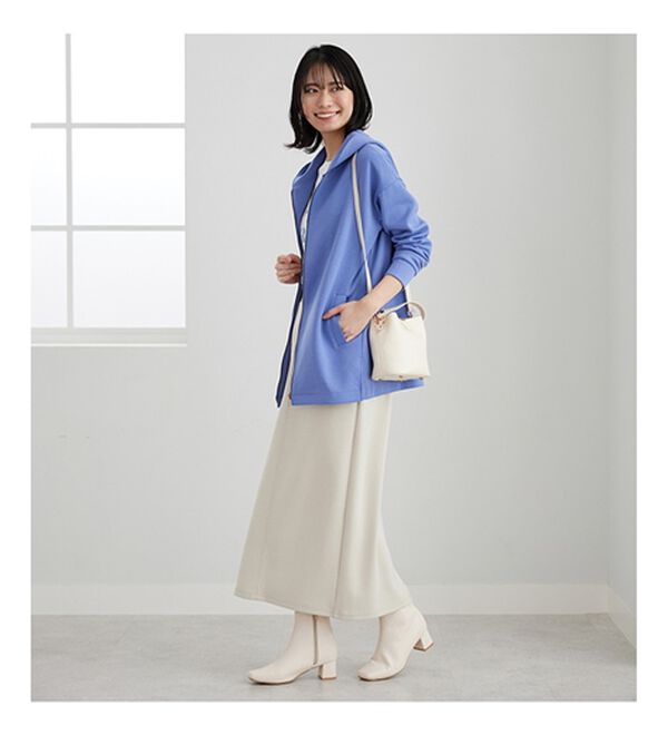 BELLUNA（ベルーナ）の「フードデザインとろみ素材ジップアップパーカー（パーカー）」｜詳細画像