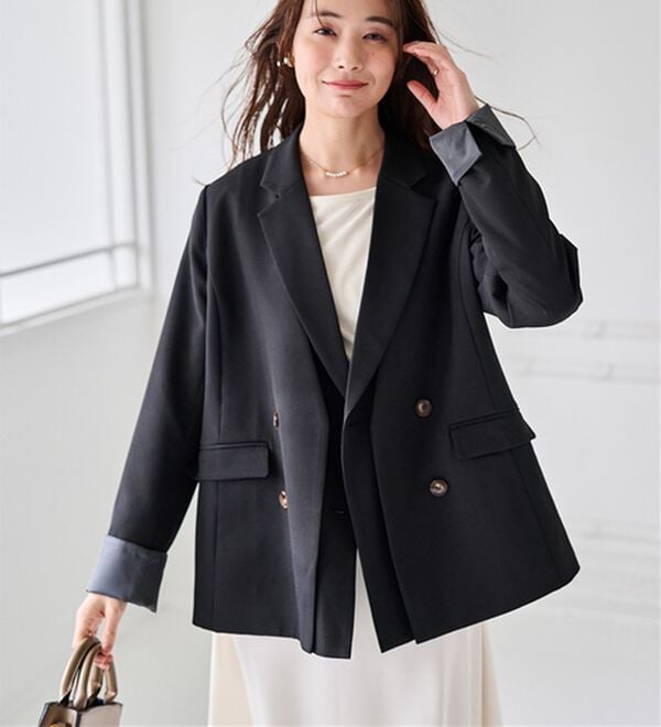 RANAN（ラナン）の「レイヤードデザインダブルジャケット（テーラードジャケット）」｜詳細画像