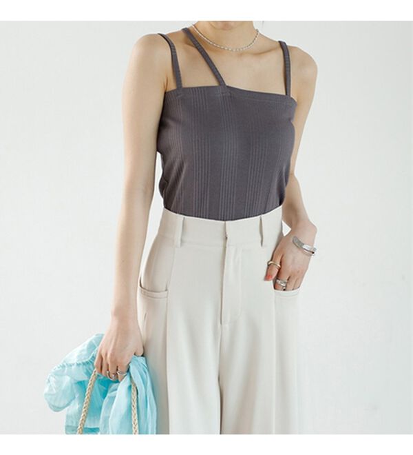 GeeRA（ジーラ）の「３ストラップランダムリブキャミソール（タンクトップ・キャミソール）」｜詳細画像