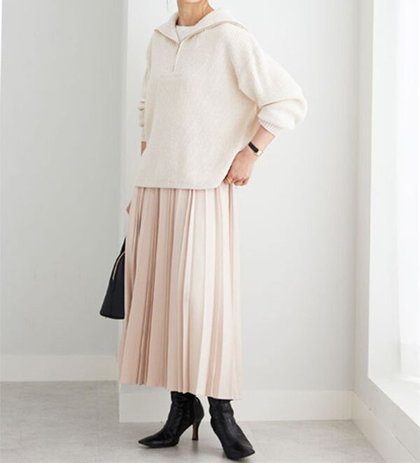 BELLUNA（ベルーナ）の「あぜ編ハーフジップニットプルオーバー（ニット・セーター）」｜詳細画像