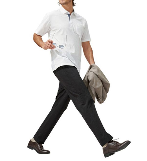 「ひやのびナイロンストレッチスラックス（メンズスラックス）」｜詳細画像