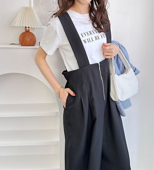 GeeRA（ジーラ）の「フロントジップハイウエストサロペット（オールインワン）」｜詳細画像