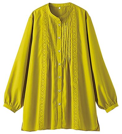 BELLUNA（ベルーナ）の「ピンタック＆華やかレースシャツチュニック（チュニック）」